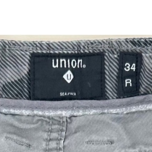 Union Sea/Wa‎ Mens Gray Camo Cargo Shorts Size 34 Drawstring Casual - Picture 7 of 7